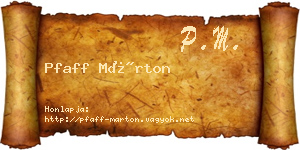 Pfaff Márton névjegykártya