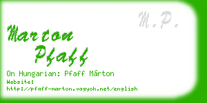 marton pfaff business card